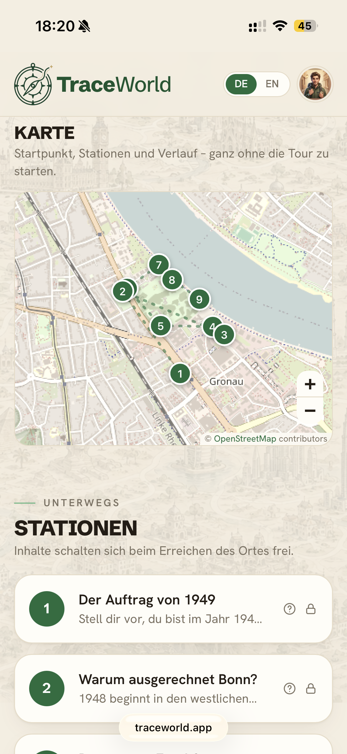 Alle Stationen auf der Karte